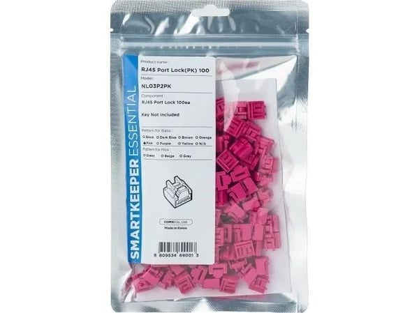 Smartkeeper SMARTKEEPER Basic RJ45 Port Lock 100 - 100x sokea, vaaleanpunainen