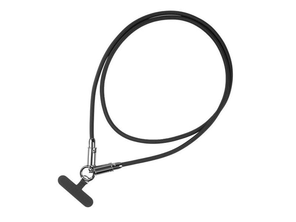 2-i-1 USB C-kabel, snor, 1m, svart