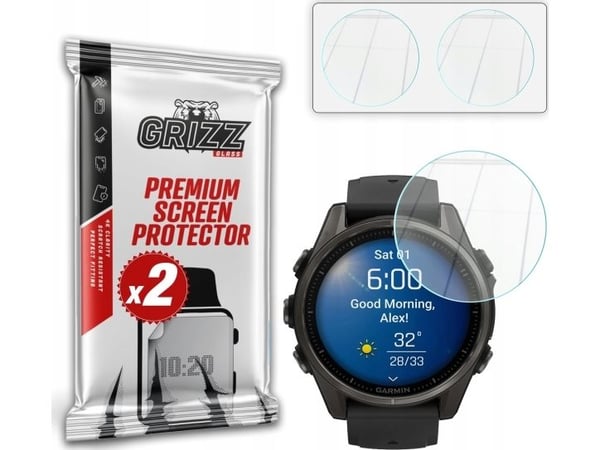GrizzGlass HybridGlass hybridglass skjermbeskytter til Garmin Fenix 8 43mm