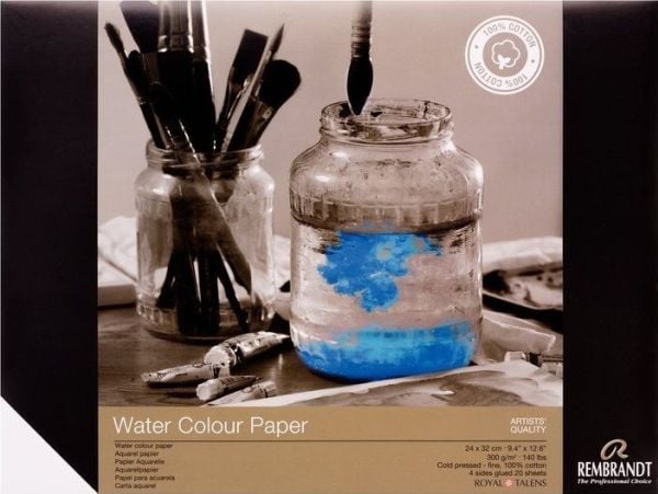 Rembrandt Watercolour paper (100% cotton) | 24 x 32 cm, 300 g, 20 sheets
