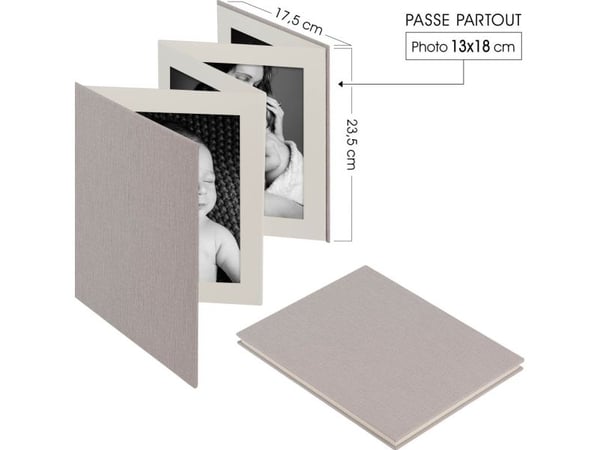 Deknudt Leporello ramme grå 8x13x18 Linen, 8 bilder A66DC7 8PH