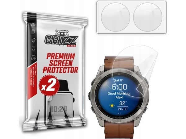 GrizzGlass keramisk beskyttelsesfilm for Garmin Fenix 8 51 mm