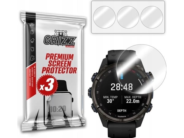 GrizzGlass hydrogelfilm Hydrofilm til Garmin Descent Mk3i 51mm