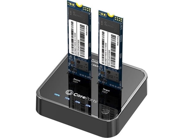 CoreParts MS-CLONER-NVME, SSD, M.2, USB 3.2 Gen 2 (3.1 Gen 2) Type-C, 10 Gbit/s, musta, muovi