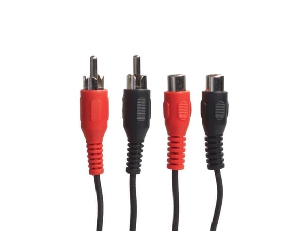 Connectech Phono jatkokaapeli. 5m, musta