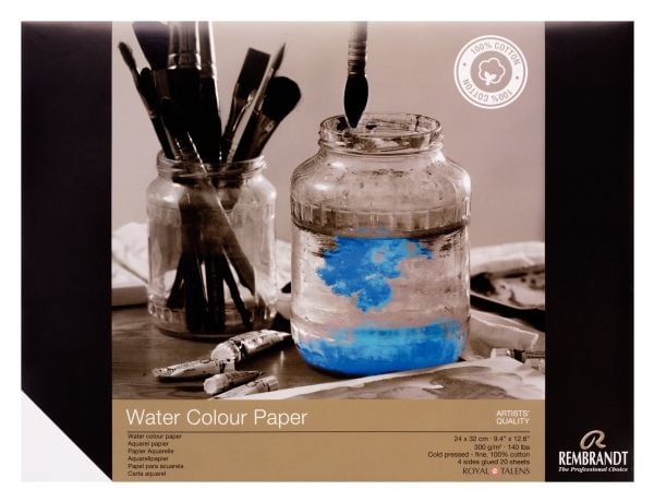 Rembrandt Watercolour paper (100% cotton) | 24 x 32 cm, 300 g, 20 sheets
