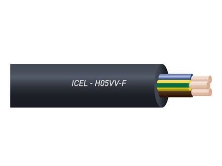 Syöttö pyöreä, pvc2x1 mm² PKA musta 300/500V rengas, kaapelin halkaisija 7,5 mm - (50 metriä)