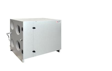 Ventilationsaggregat Nilan Comfort 350L, takmodell med CTS602 light print och HMI-panel, luftflöde 325 m³/h vid 100 Pa, SEL 1000 J/m³