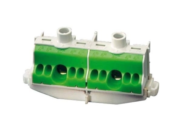 Hensel PE plintlist för skena 80A 2x25mm2 + 8x4mm2 Cu grön-grå FC PE 10 (26001205)