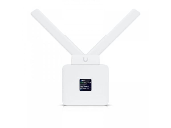 Ubiquiti UMR, Mobilnettverksruter, Hvit, Polykarbonat (PC), DIN-skinne/veggmontering, LCM, 3,3 cm (1.3")