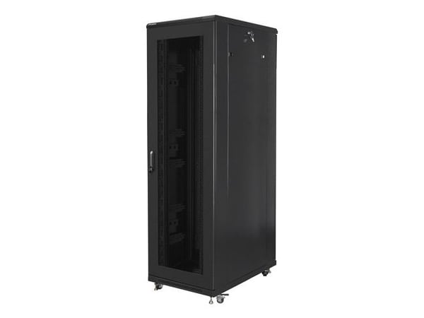 Lanberg - Rack skap - med 4 kjølevifter - 230 V - svart, RAL 9004 - 42U - 19"