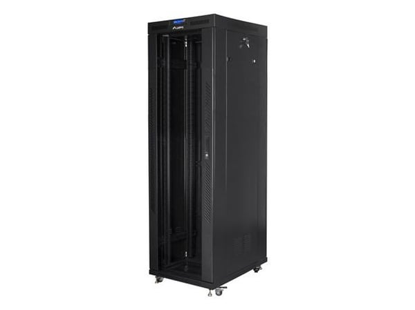 Lanberg - Rack skap - med 4 kjølevifter, display - svart, RAL 9004 - 42U - 19"