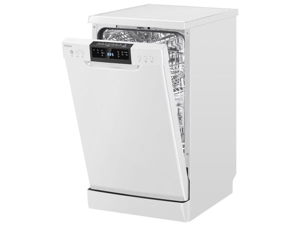 Bomann GSP 7418, Frittstående, Slimline (45 cm), Hvit, Knapper, Berøringskontroll, LED, Kurv og skuff