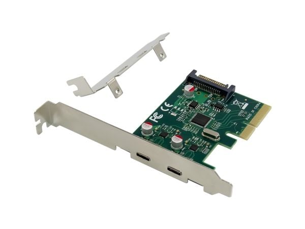 Conceptronic - USB-adapter - PCIe 3.0 x4 lav profil - USB-C 3.2 Gen 2 x 2 - grønn