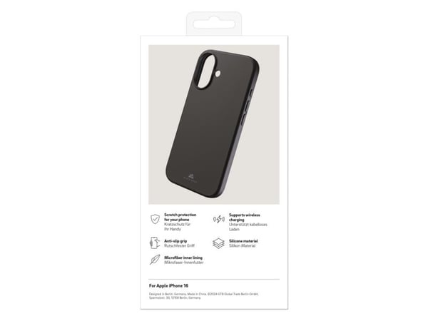 Black Rock 228080, Etui, Apple, iPhone 16, 15,5 cm (6.1"), Svart