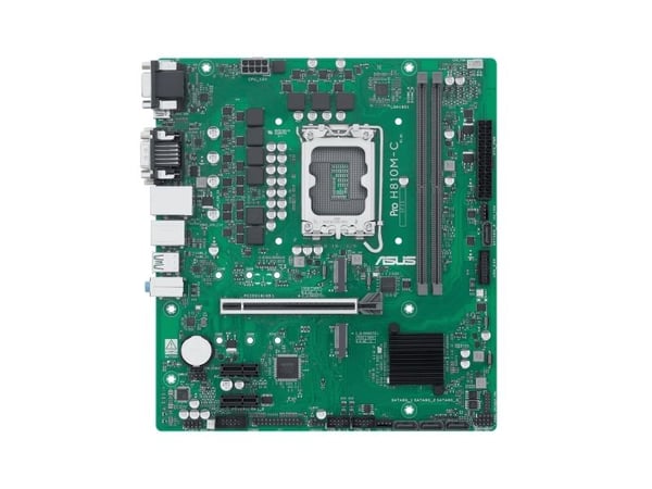 ASUS PRO H810M-C-CSM - Hovedkort - micro ATX - LGA1851-sokkel - H810 Chipset - USB-C 3.2 Gen 1, USB 3.2 Gen 2, USB 3.2 Gen 1 - Gigabit LAN - innbyg...