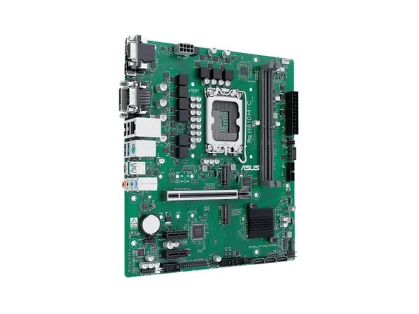 ASUS PRO H810M-C-CSM - Hovedkort - micro ATX - LGA1851-sokkel - H810 Chipset - USB-C 3.2 Gen 1, USB 3.2 Gen 2, USB 3.2 Gen 1 - Gigabit LAN - innbyg...