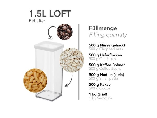 Rotho köksbehållare för löst innehåll 1,5 L LOFT Rotho