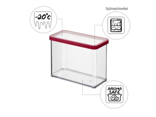 Rotho Pojemnik LOFT 2,1 L, Beholder, Rektangulær, 2,1 l, Gjennomsiktig, Plast, -20 °C