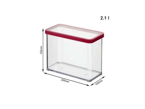 Rotho Pojemnik LOFT 2,1 L, Beholder, Rektangulær, 2,1 l, Gjennomsiktig, Plast, -20 °C