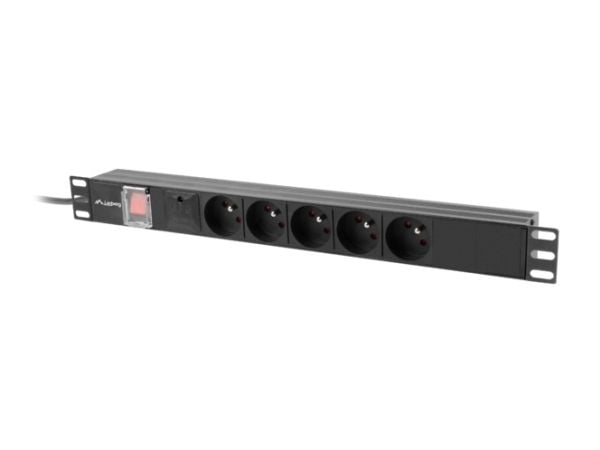 POWER STRIP RACK PDU 19" LANBERG 1U 10A 5X 230V PL 2M MUSTA C14
