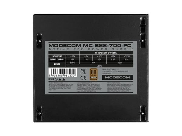 MODECOM MC-B88-700FC TIETOKONEEN VIRTALÄHDE 80+ PRONSSI 230V EU