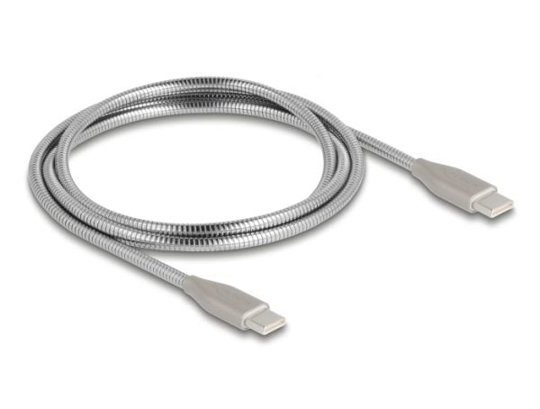 Delock - USB-kabel - USB-C (hann) til USB-C (hann) - USB 2.0 - 20 V - 3 A - 1 m - USB Power Delivery (60W), støtte for Power Delivery 3.0, with met...