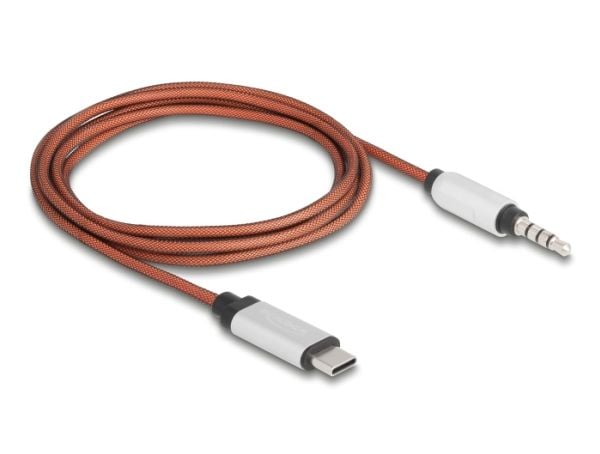 Delock - Lydkabel - USB-C hann til mini-phone stereo 3.5 mm hann - 1.2 m - sølv, oransje