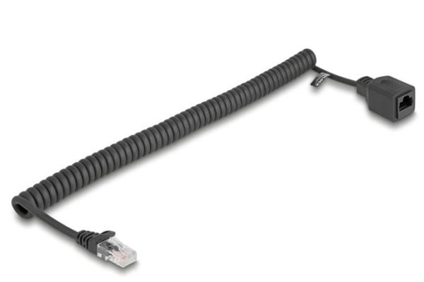 Delock - Nettverksforlengelseskabel - RJ-45 (hann) til RJ-45 (hunn) - 1 m - 5 mm - UTP - CAT 5e - rullet sammen, uten hindringer - svart