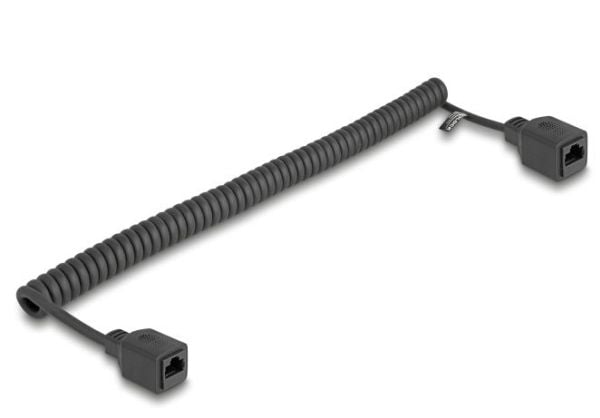 Delock - Nettverksforlengelseskabel - RJ-45 (hunn) til RJ-45 (hunn) - 1 m - 5 mm - UTP - CAT 5e - rullet sammen - svart