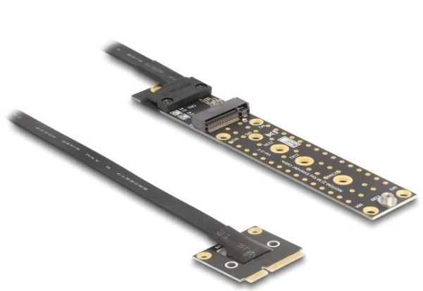 Delock-sovitin Mini PCIe uros M.2 Key M naaras ja kaapeli 20 cm:n pituinen