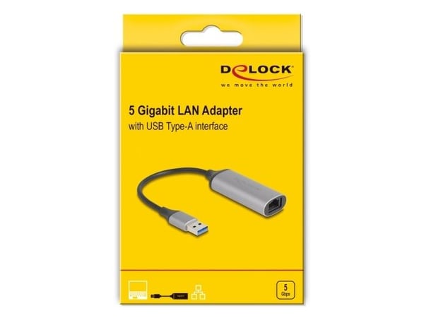 DeLOCK 81571, USB Type-A, RJ-45, 0,15 m, antrasiittipunainen