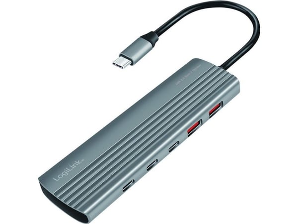 LogiLink USB 3.2 Gen2 Hub, 10+1-port, 2x USB-A, 8x USB-C, PD 100W, aluminum