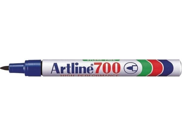 Permanent marker, Artline 700, 0,7 mm, blå, pakke a 12 stk