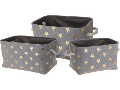 Home Styling Collection oppbevaringskurver STARS, 3 størrelser, grå