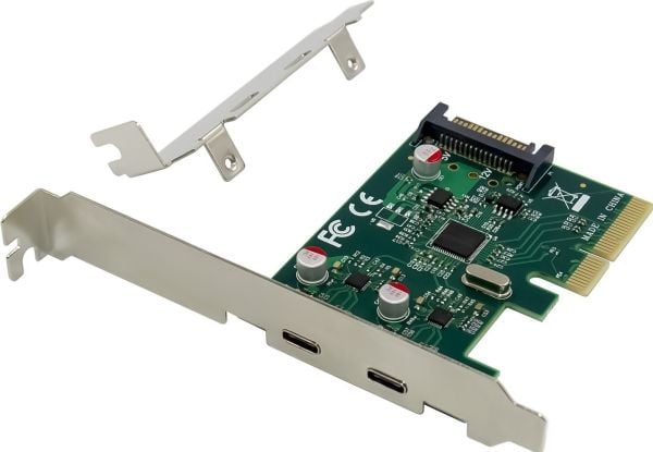 Conceptronic - USB-adapter - PCIe 3.0 x4 lav profil - USB-C 3.2 Gen 2 x 2 - grønn