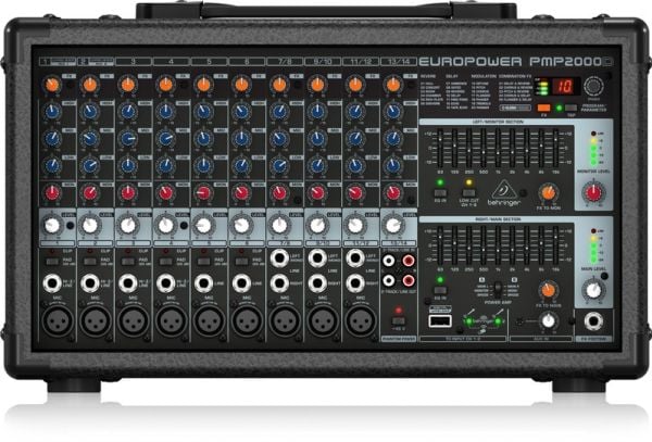 Behringer PMP2000D, 14 kanavaa, musta