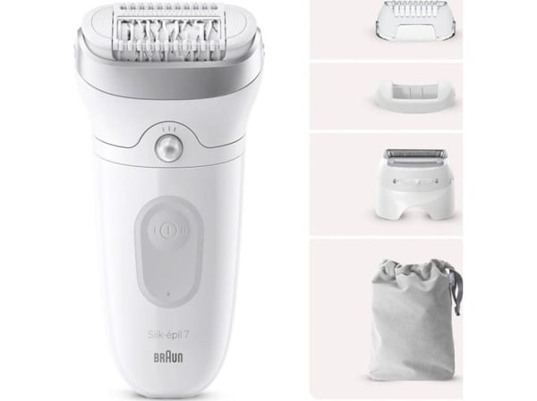 Braun Silk-épil 7 7-041, harmaa, valkoinen, MicroGrip, kainalo, bikinit, Saksa, 0,5 mm, akku