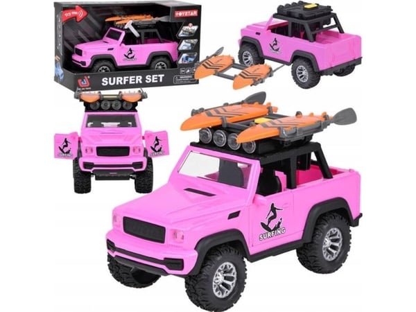 Jokomisiada rosa terrängbil off-road med surfbrädor ljud ljus ZA5223