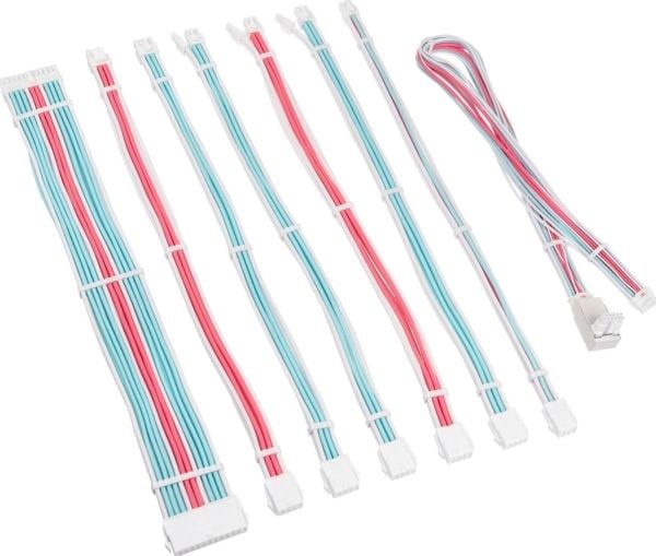 Kolink Core Pro förlängningskabelsats flätad 12V-2x6 Type 2 - Brilliant White/Neon Blue/Pure Pink