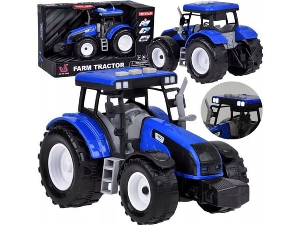 Blå traktor for småbonde + lys lyder ZA5224