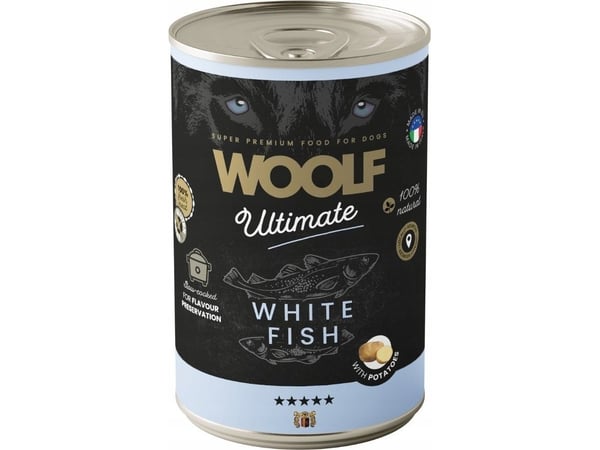 Farmina WOOLF PIES PUSZKA 400g ULTIMATE CAN WHITE FISH&POTATOE /6