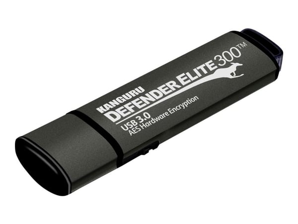 Kanguru Encrypted Defender Elite300 - USB flash-enhet - krypterat - FIPS 140-2 Level 2 - 32 GB - USB 3.2 Gen 1 - svart - TAA-kompatibel