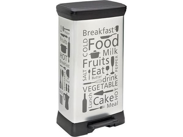 CURVER PEDAL WASTE BIN 50L /IML KITCHEN SILVER