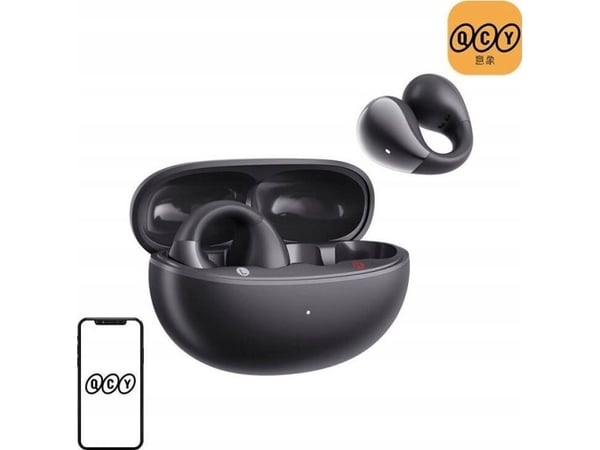 OWS QCY Crossky C30 øretelefoner med klips IPX4 Bluetooth 5.4 - sort