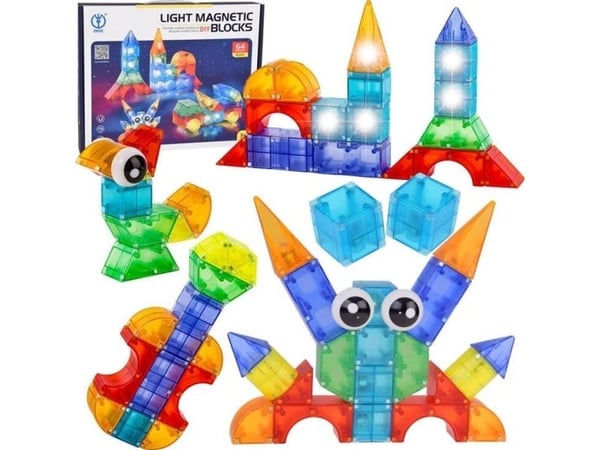 Jokomisiada magnetklosser 3D belyste 64 deler ZA5240