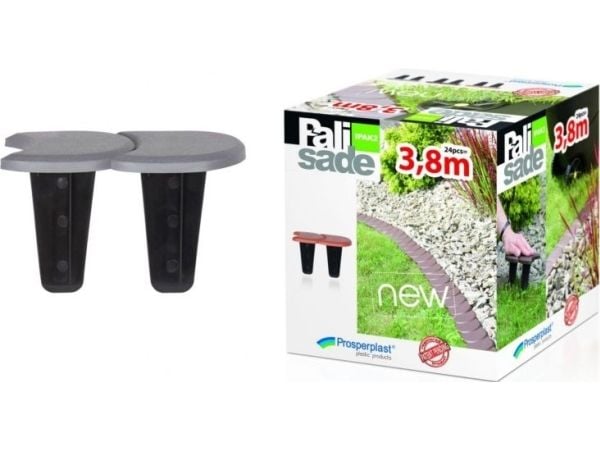 Prosperplast palissad kantplattor grå 12cm x 3,8m (IPAK2-405U)