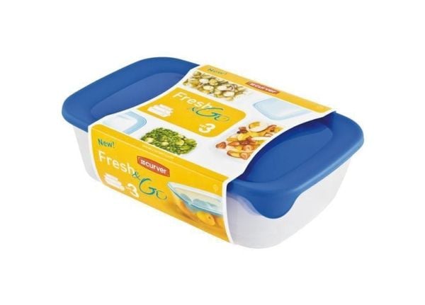 Curver Fresh&Go komplette oppbevaringsbokser blå 3 stk. (182598)