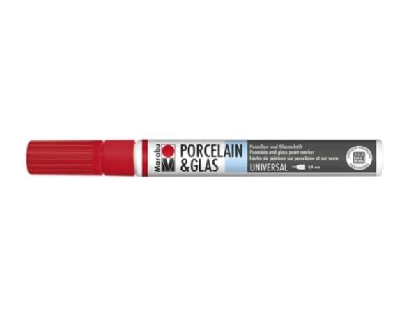 Marabu 01230011125, Röd, Blandade färger, CHERRY, Glas, Porslin, 0,8 mm, 1 styck