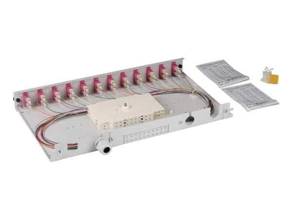 EFB Elektronik BA71203L24OM4, SC, OM4, Grå, Rackmontering, 1U, 483 mm